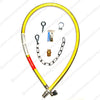 GAS COOKER HOSE+BAYONET + CHAIN KIT 1250mm x 1/2" Micropoint - EN14800 NG + LPG - spareparts4cookers.com