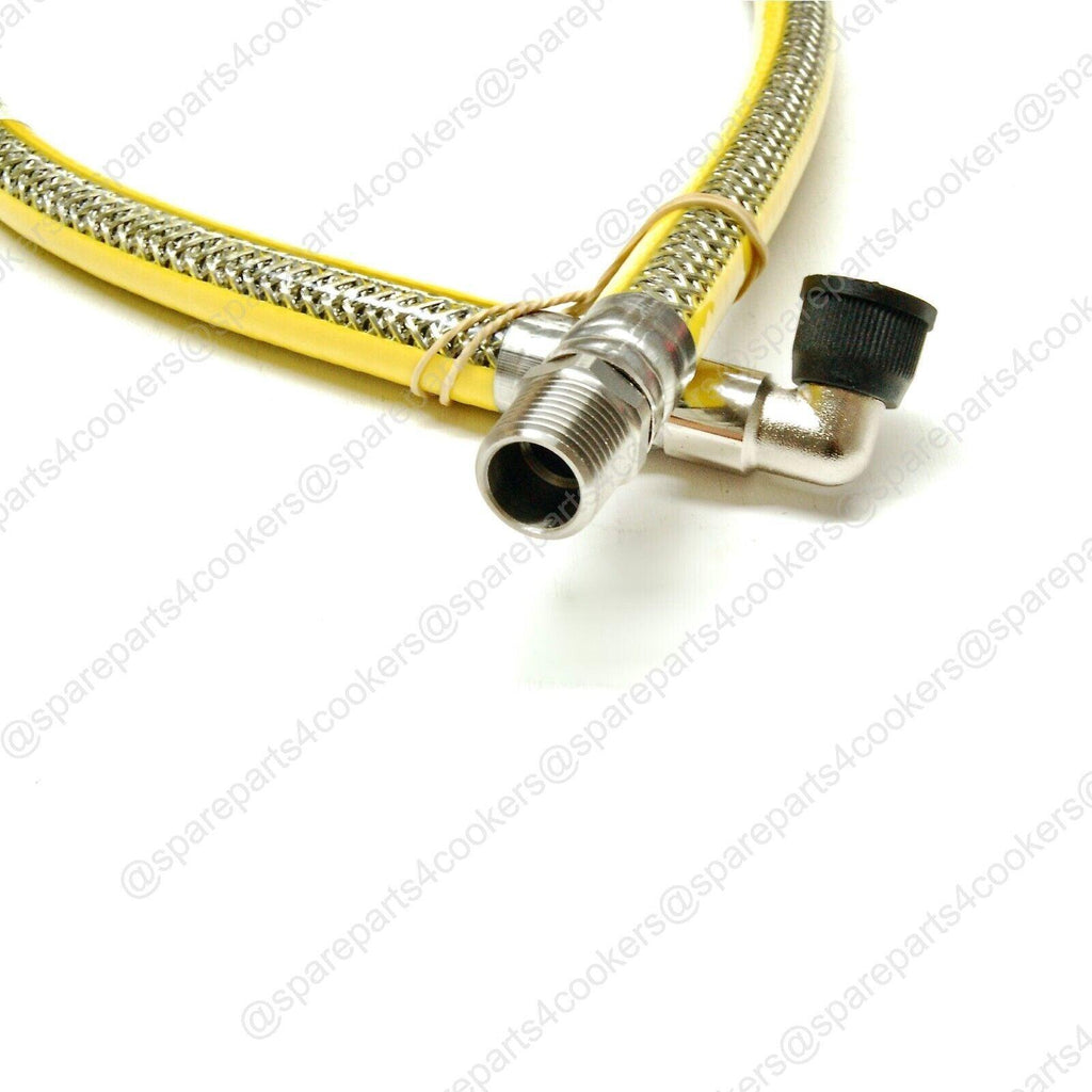 GAS COOKER HOSE+BAYONET + CHAIN KIT 1250mm x 1/2" Micropoint - EN14800 NG + LPG - spareparts4cookers.com